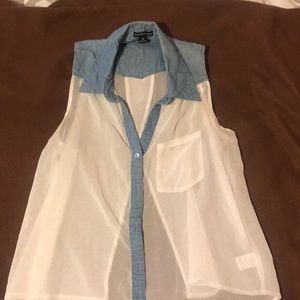 Sheer button down shirt